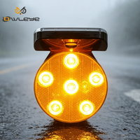 Balise solaire à base magnétique puissante avec 6 LED, réflecteur prismatique haute intensité pour la sécurité routière, indice de protection IP66, équipement lourd