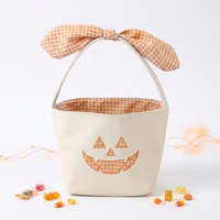 Décorations sur le thème d'Halloween, seau à bonbons en tissu réutilisable de grande capacité, panier à bonbons Halloween Jack O Lantern, panier pour faire des farces ou recevoir des friandises