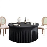 Nappe de table extensible en polyester rose de 1,5 m, style américain, faite à la main, sans plis, pour la maison, les fêtes et les mariages (vente en gros)