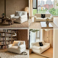 Fauteuil de salon moderne et minimaliste, en cuir PU amovible et lavable, avec pieds en bois, pour salon et chambre à coucher