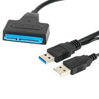 USB 3,0 a SATA Cable de adaptador de disco duro USB 3,0 a SATA 22pin 2,5 pulgadas SSD SATA convertidor de adaptador USB 2,0 con Cable de alimentación