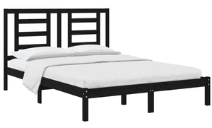 Moderno letto <span class=keywords><strong>matrimoniale</strong></span> in pino nero con testiera, ideale per camere da letto e appartamenti. <span class=keywords><strong>Dimensioni</strong></span>: 140*190 cm. - Product Image 4