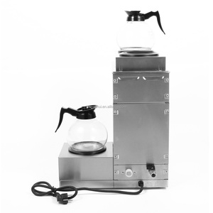 Commercial Stainless Steel Single Head Coffee Brewer Drip Coffee Maker with Carafes Decanter Warmer Plates - Product Image 3