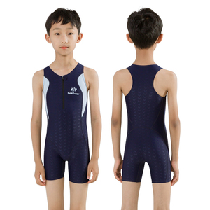 Combinaison d'entraînement Rash Guard pour garçons et filles, sans manches, fermeture éclair sur le devant, nylon et élasthanne, jambe courte, vert, bleu, orange, OEM - Product Image 2