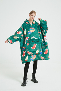 Thiết Kế Chất Lượng Cao Tùy Chỉnh Phim Hoạt Hình Quá Khổ Flannel Sherpa Mặc Hoodie Áo Trùm Thun Chăn Với Mui Xe Quà Tặng - Product Image 6