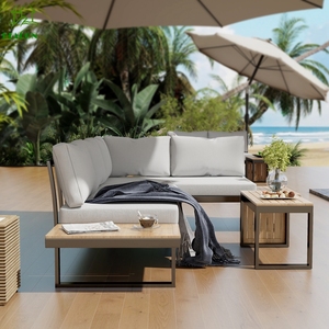 Wpc extérieur soleil piscine Daybed chaise longue coussin en bois <span class=keywords><strong>salon</strong></span> extérieur meubles canapés de <span class=keywords><strong>jardin</strong></span> pour la plage extérieure - Product Image 4