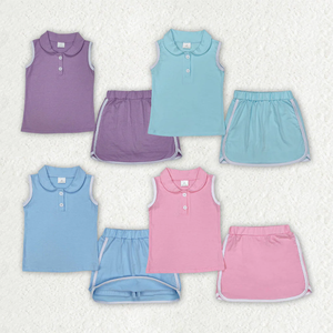 Venta al por mayor de vestidos de verano para niñas, ropa infantil, vestido sin mangas con estampado de algas marinas, ropa para niños - Product Image 5