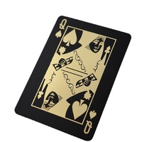 Cartes de poker Ganda personnalisées imperméables avec bordure dorée, logo publicitaire et cartes de jeu de société personnalisées