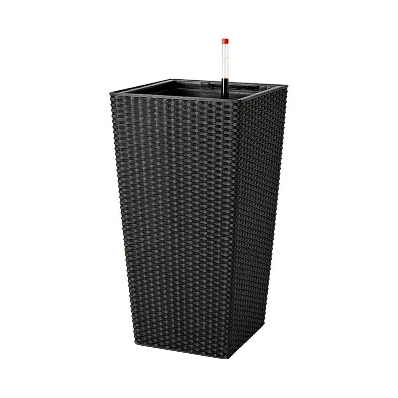 Jardinière auto-arrosante carrée haute en plastique durable-Design moderne, facile à entretenir"