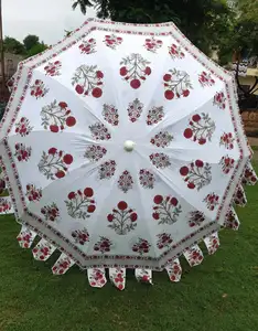 Guarda-sol indiano para praia, guarda-sol decorativo feito à mão para pátio, guarda-chuva dourado para casamento