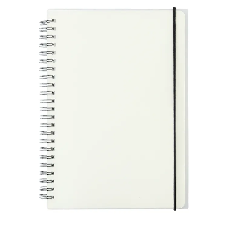 Wholesale A5 Spiral Wire Notebook With Elastic Band Custom Plastic Cover Planner Book Replaceable Loose Leaf Paper