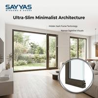 Ventanas de Aluminio y Madera con Diseño Moderno Sayyas S86, Ventanas Oscilobatientes de Triple Acristalamiento para Casas, Villas y Proyectos de Reemplazo