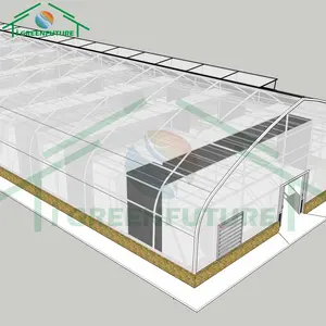 Hot Sale Gutter Connected Light Deprivation Greenhouse and Its Equipment Blackout Greenhouse PVC Vertical Hydroponics NFT System