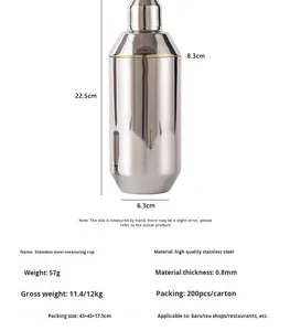 Shaker à cocktails <span class=keywords><strong>professionnel</strong></span> à secouer à la main, conçu par les barman, outil de bar à cocktails, <span class=keywords><strong>ustensiles</strong></span> pour faire du thé au citron, type épaissi - Product Image 6