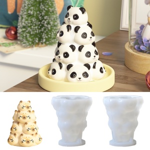 Molde de silicona al por mayor para velas con forma de animales lindos, molde de resina para decoración del hogar, moldes para velas aromáticas de gato y panda - Product Image 4