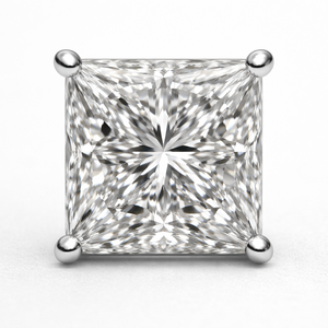 Premium Fine Platinum Princess Cut Stud <b>Earrings</b> Secure Screw <b>Back</b> High Clarity Brilliant Sparkle Elegant Jewelry Daily Party - Product Image 6
