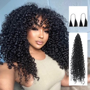 Extensiones <span class=keywords><strong>de</strong></span> Cabello Sintético Gladys, <span class=keywords><strong>Trenzas</strong></span> Rizadas Invisibles, <span class=keywords><strong>Dos</strong></span> Mechones Conectados - Product Image 1