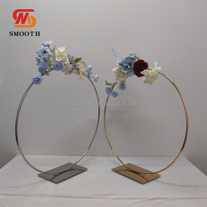 Soporte Circular para Flores de Alta Calidad, Dorado y Plateado, Centro de Mesa para Decoración de Bodas - Product Image 1