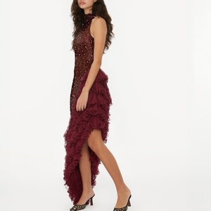 Nouvelle Robe de Soirée Sirène 2025 pour Femme, Style Paillettes et Plumes, Ornée de Perles, Volants et Fente Haute, Idéale pour Bal de Promo et Cérémonies Formelles - Product Image 2