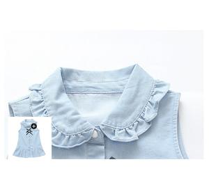 Vestido sin Mangas con Lazo Azul y Botones, Estilo Preppy para Niñas, Ropa Infantil, Precio Bajo en India, Gran Venta en China - Product Image 6