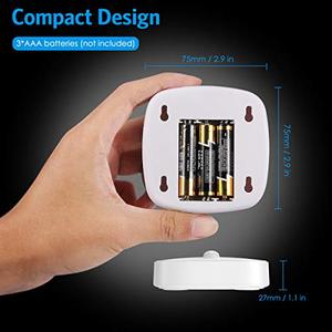 ضوء ليلي يعمل بالحركة 2700 كلفن أبيض دافئ ناعم يعمل ببطارية AAA تركيب لاصق لغرفة النوم والمطبخ والسلالم والممر والمرآب - Product Image 3