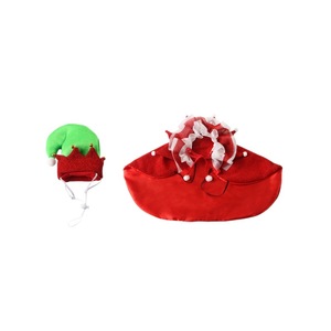 Capa navideña para mascotas, conjunto de capa y gorro para gatos y perros, decoración linda, chal de encaje para sesiones de fotos - Product Image 3