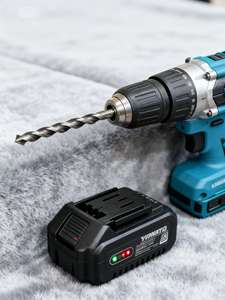 مجموعة أدوات صناعية لاسلكية 5 في 1 بقوة 21 فولت تشمل مفك ومثقاب وجلاخة زاوية من الفولاذ المقاوم للصدأ بعزم دوران أقصى 200 نيوتن متر مع ضمان لمدة سنة - Product Image 2