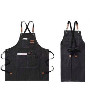 Tablier de cuisine ajustable pour femme, personnalisable avec logo, uniforme de cuisine et de restaurant, idéal pour le nettoyage - Product Image 5