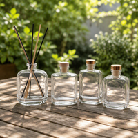 Flacon diffuseur de parfum en verre plat transparent minimaliste, flacon vide personnalisé de 100 ml, 120 ml, 145 ml, 180 ml pour parfum, arôme, fragrance