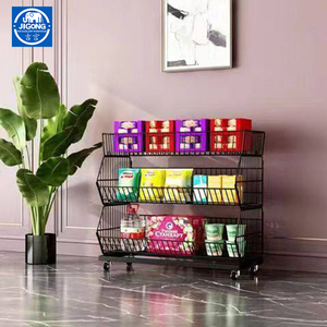 Estante de Exhibición de Alambre de 2 Niveles Personalizado a Precio de Fábrica, Estante Pequeño con Cestas de Alambre Apilables de 460*450*500 mm - Product Image 4