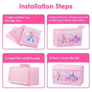 Logotipo personalizado reutilizable almacenamiento para niños Almacenamiento de juguetes para niños a prueba de polvo <span class=keywords><strong>caja</strong></span> de almacenamiento apilable plegable con proveedores de OME - Product Image 5