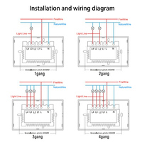 SUMMAO 110V 220V 1/2/3 Gang Saklar Dinding Bertenaga Listrik yang Dikendalikan Wi-Fi Standar AU US Amerika Serikat Saklar Sentuh Lampu WIFI Rumah Pintar