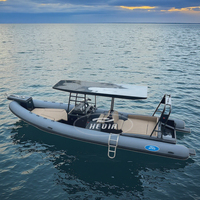Bateau semi-rigide CE Hedia 860 28 pieds, bateau semi-rigide de luxe en aluminium et Hypalon avec cabine, bateau de pêche gonflable hors-bord en aluminium
