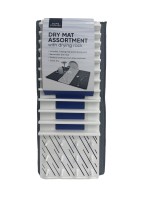 Tapis de séchage de vaisselle classique en éponge PP, épaisseur 5 mm, personnalisable, séchage rapide, résistant à la chaleur, antidérapant, sans BPA, réutilisable, blanc, 45x20 cm