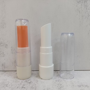 หลอดลิปสติกเปล่าสีขาวพร้อมฝาใสขนาด 20.6 มม. วัสดุ ABS/AS บรรจุภัณฑ์เครื่องสำอางทรงกลมสำหรับลิปบาล์มและเครื่องสำอาง - Product Image 1