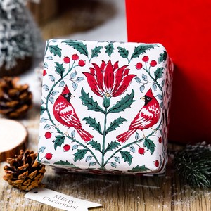 Christmas Cardinal Birds and Floral <b>Pattern</b> Gift Wrapping <b>Paper</b> Double-Sided Art <b>Paper</b> for Holiday Packaging - Product Image 1