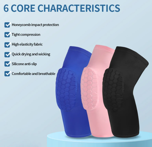 Équipement de protection sportive pour enfants et jeunes, genouillères et coudières de compression en nid d'abeille pour le basketball, le baseball, le football et le volley-ball - Product Image 3