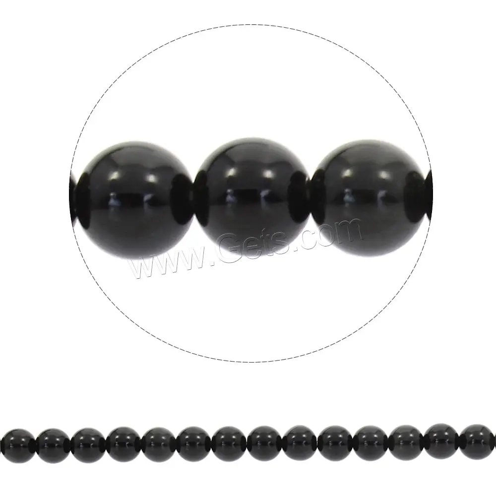 Runder natürlicher schwarzer Obsidian schmuck Perlen synthetische Größe 4 6 8 10 12 14 16mm Loch: Ca. 1mm Ca. 15 Zoll 996493