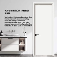 Porte intérieure personnalisée entièrement en aluminium, résistante à l'humidité, imperméable, écologique, sans formaldéhyde, anti-termites, silencieuse et simple