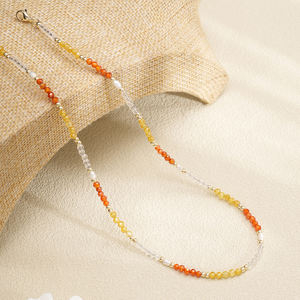 Set di Collane Stratificate Boho di Lusso Placcate in Oro 18K per Donne, Girocollo con Perline di Cristallo Giallo Citrino, Ciondolo a Stella, Collana a Y con Perle ABAS - Product Image 5