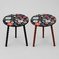 Table d'appoint ronde Mandala avec pieds spirale détachables en bois massif, design torsadé, pour salon, bureau à domicile