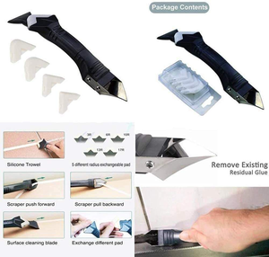 Multifunctional 3 in 1 Injection Molded Black Sealant Scraper Trowel Caulk Remover Caulking Spatula Seam Finishing Corner Tool - Product Image 4