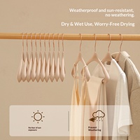 Nouvelle cintre moderne simple effet peau, à épaules larges, en PET, antidérapante et sans traces, pour suspendre les manteaux dans les boutiques de vêtements de luxe