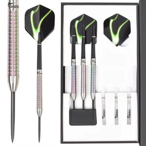 Fléchettes ergonomiques en acier tungstène à 90 %, pointe en acier, fléchettes ajustables pour les joueurs aux petites mains - Product Image 1