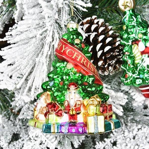 Élégante Décoration de Noël en Verre Peinte à l'Effigie du Père Noël, à Suspendre à la Fenêtre, Fournitures et Décorations de Fêtes de Noël - Product Image 4