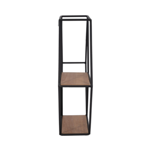 Mensola Esagonale da Parete in Metallo e Legno con Specchio per Soggiorno e Ingresso - Product Image 3