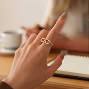 Anillo de cobre con forma de gafas para mujer, accesorio de moda de diseño abierto ajustable para uso diario - Product Image 2