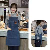 Tablier personnalisé en coton, polyester, denim ou toile, bleu, noir, marron, pour homme et femme, idéal pour le nettoyage, le jardinage, la cuisine, le chef