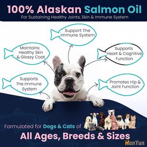 OEM/ODM kustomisasi makanan cair hewan peliharaan suplemen 100% minyak Salmon Liar murni untuk anjing & kucing dengan minyak Salmon, Omega-3,DHA & DHA. - Product Image 3