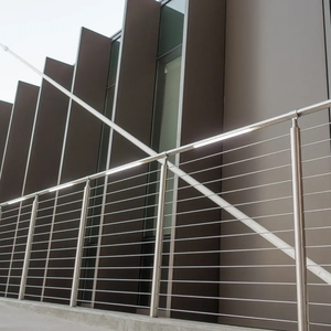 מותאם אישית מודרני סגנון חיצוני מרפסת מעקה מעקה נירוסטה עם התקנת דיירי כבל התקנה - Product Image 2